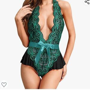 AvidLove Teal Blue 1 Piece Lingerie teal green 20W